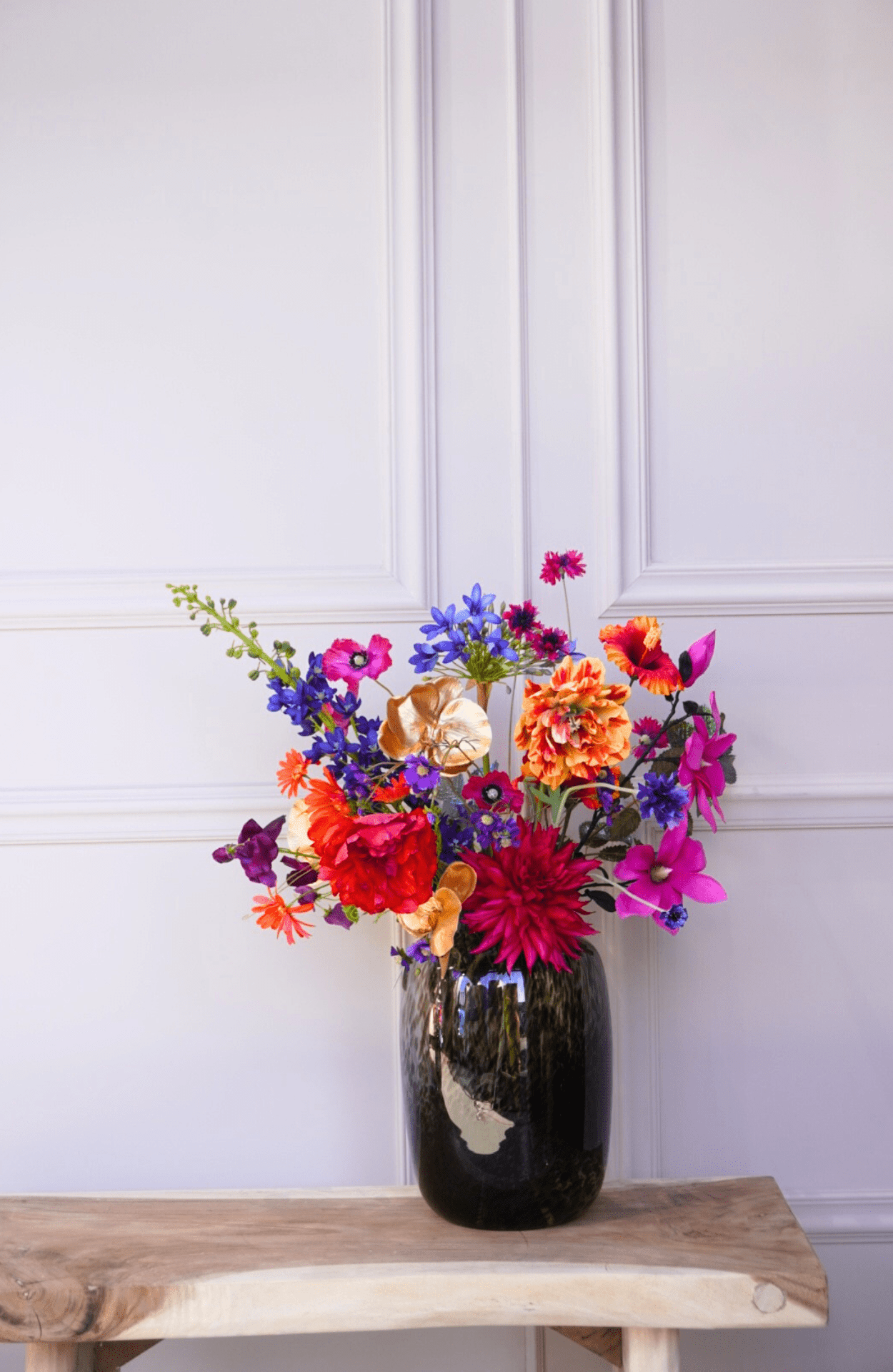 Midnight Royaal - zijden boeket - Luxe zijden bloemen boeket - Kunstbloemen van Sharon Flowers