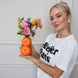 Milou zijdenboeket Fruitmix - inclusief vaas - Luxe zijden bloemen boeket - Kunstbloemen van Sharon Flowers