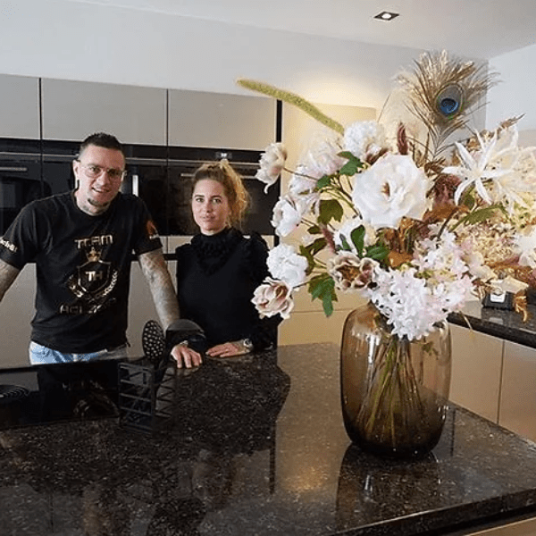 Nude Petit - zijden boeket - Luxe zijden bloemen boeket - Kunstbloemen van Sharon Flowers