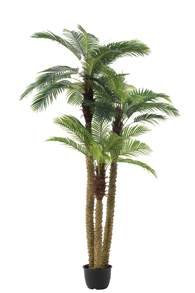 Palm Tree 3 Parts Real Touch In Pot Plastic Green