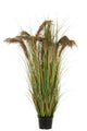 Pampas Grass 13 Heads In Pot Pvc Green/Beige Large - Luxe zijden bloemen boeket - Kunstbloemen van Sharon Flowers
