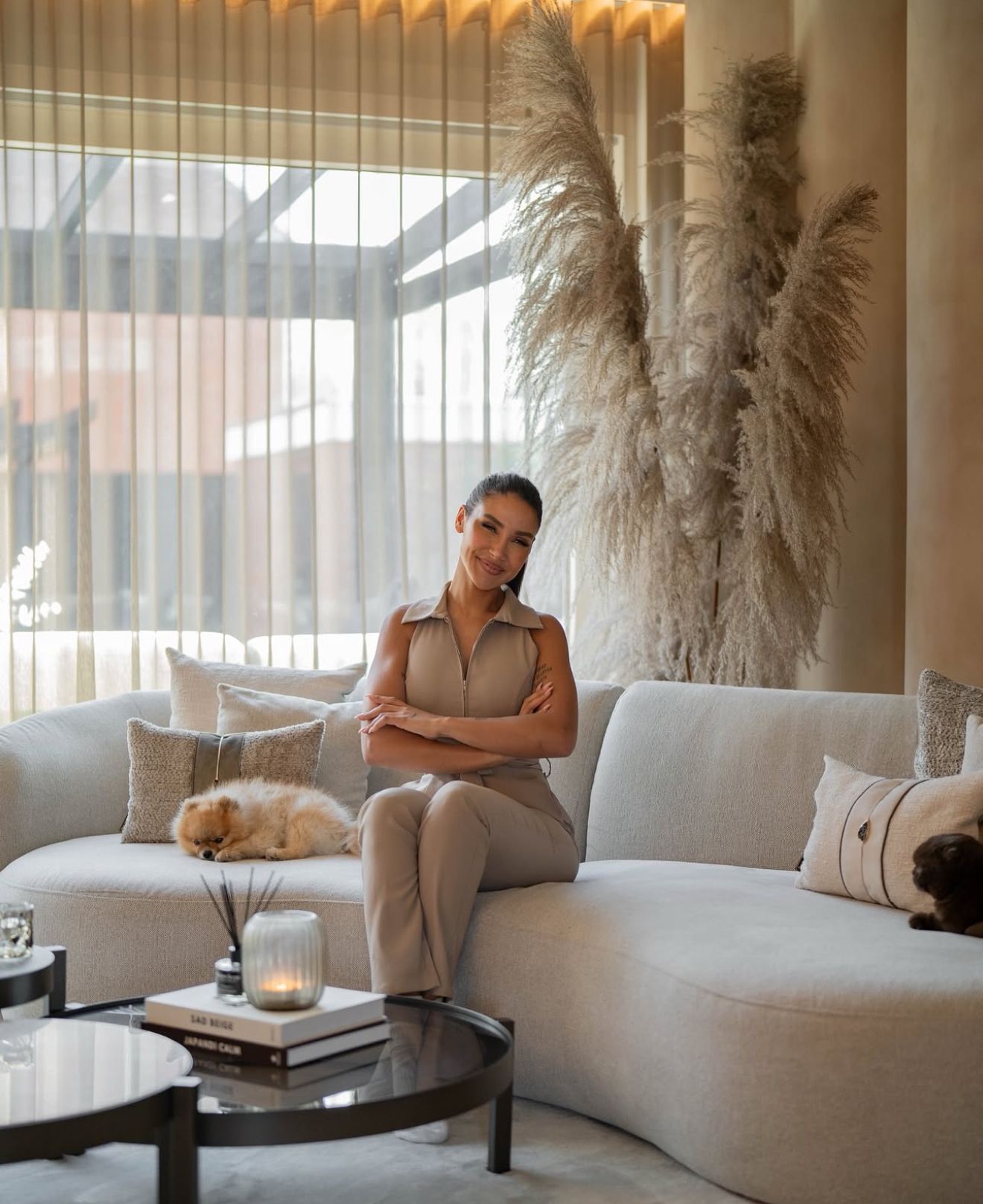 Pampas Pluimen - Janice blok - 150 & 240 cm - Luxe zijden bloemen boeket - Kunstbloemen van Sharon Flowers