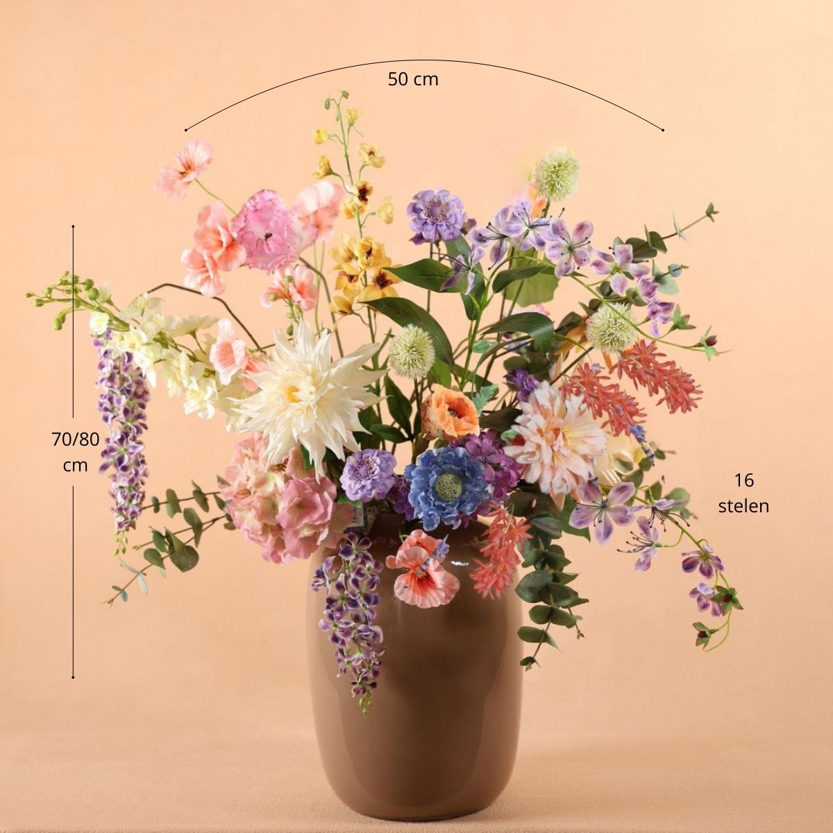 Zijden Boeket - Royaal Pastel