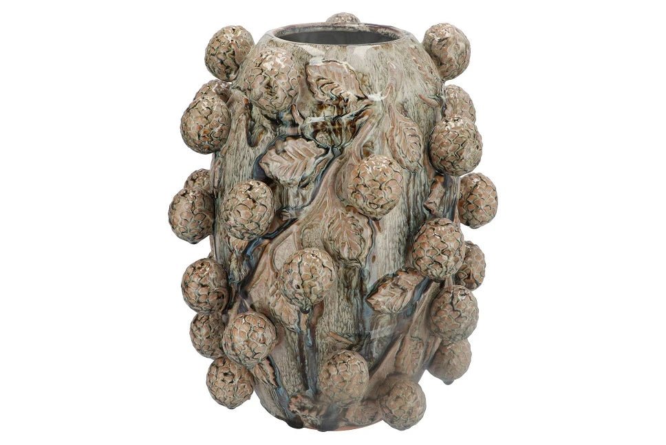 Pine vase - 30x30x21cm - Luxe zijden bloemen boeket - Kunstbloemen van Sharon Flowers
