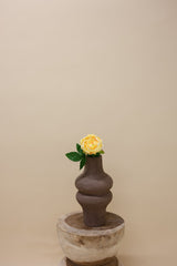 Pioenroos geel 36 cm - Luxe zijden bloemen boeket - Kunstbloemen van Sharon Flowers