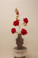 Roos Goldie 5x beauty 116 cm - Luxe zijden bloemen boeket - Kunstbloemen van Sharon Flowers