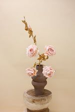 Roos Goldie 5x crème 116 cm - Luxe zijden bloemen boeket - Kunstbloemen van Sharon Flowers