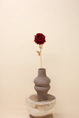 Roos Goldie donkerrood 75 cm - Luxe zijden bloemen boeket - Kunstbloemen van Sharon Flowers