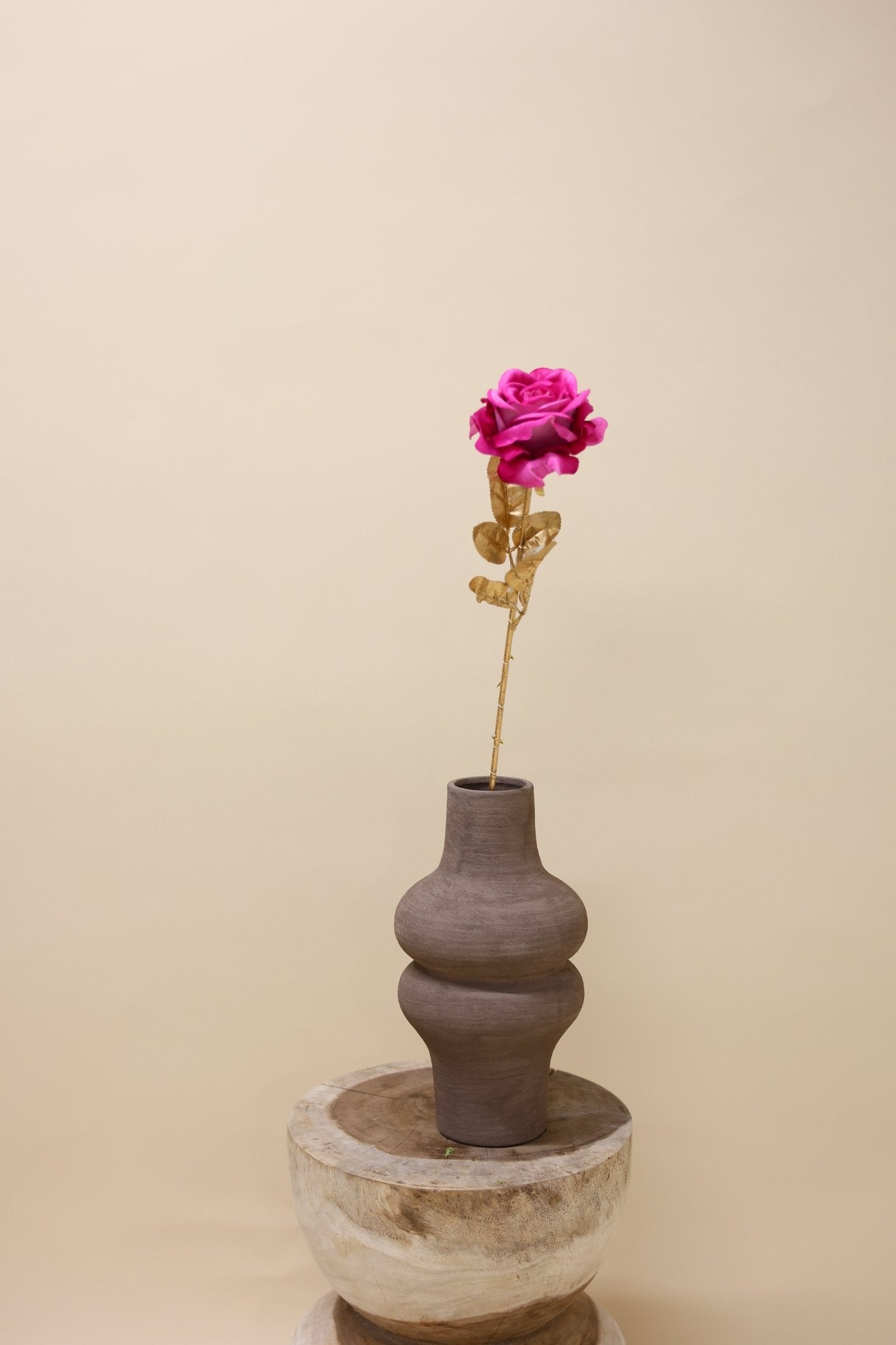 Roos Goldie fuchsia 75 cm - Luxe zijden bloemen boeket - Kunstbloemen van Sharon Flowers