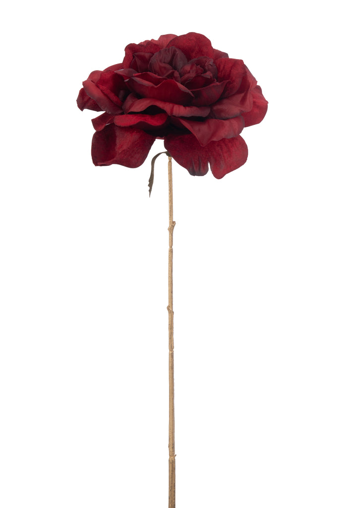 Rose Single Spray Plastic Red/Gold Large