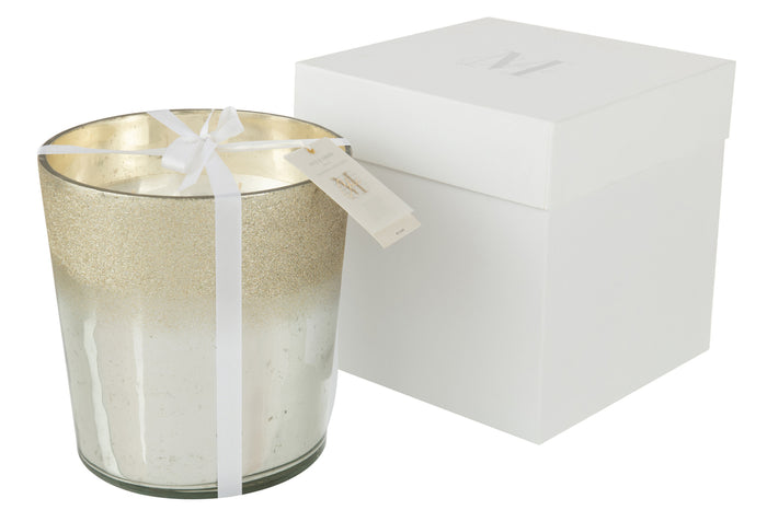 Scented Candle Deluxe Glass Silver Large