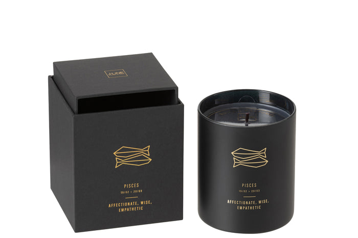 Scented Candle Astro Pisces Black-50H