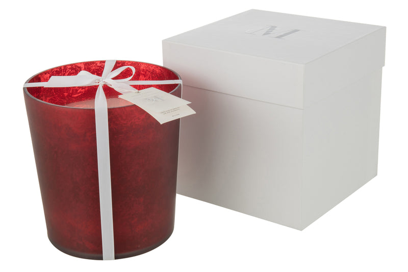 Scented Candle Deluxe Glass Red Large-140H