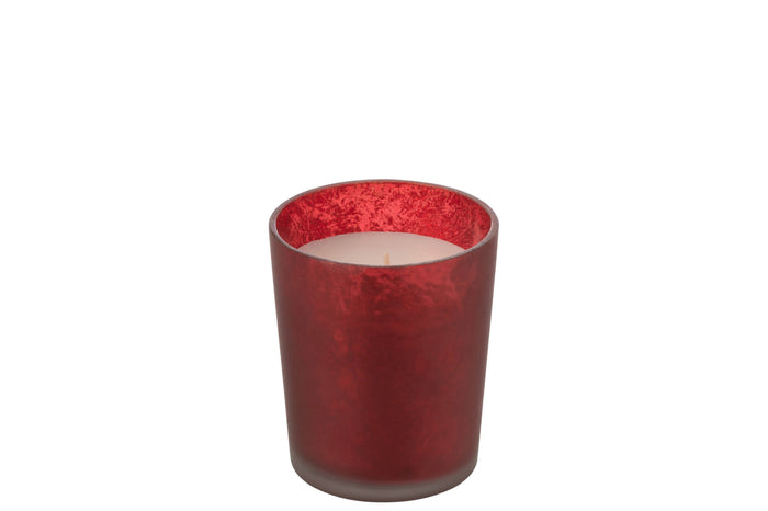 Scented Candle Deluxe Glass Red Small-48H