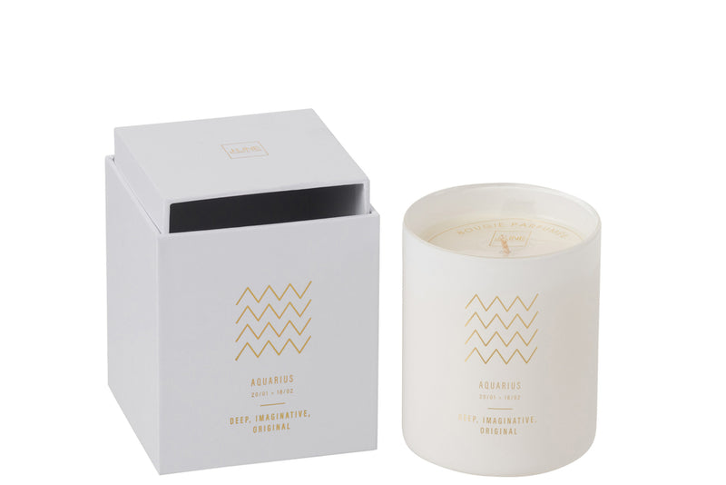 Scented Candle Astro Aquarius White-50H