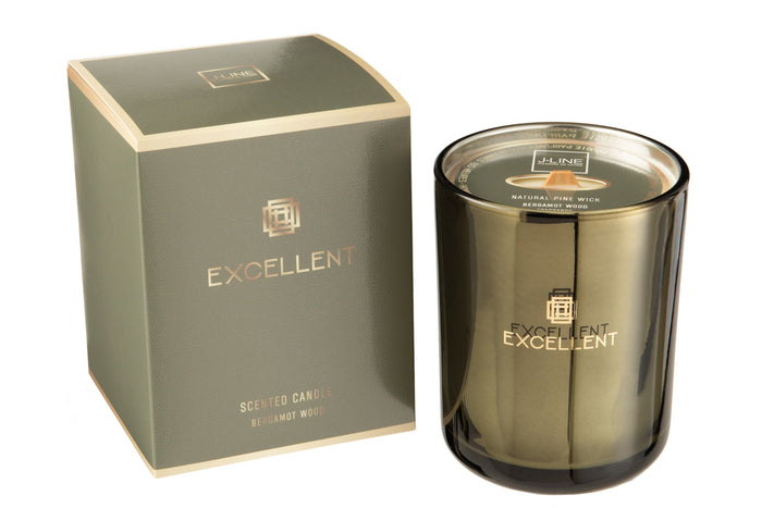 Scented Candle Excellent Bergamot Wood Green Medium-80U