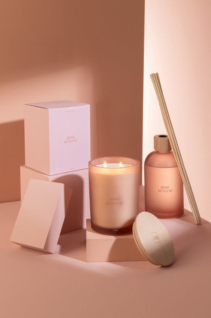 Scented Candle Accords Essentiels Rose Rêveuse-52H