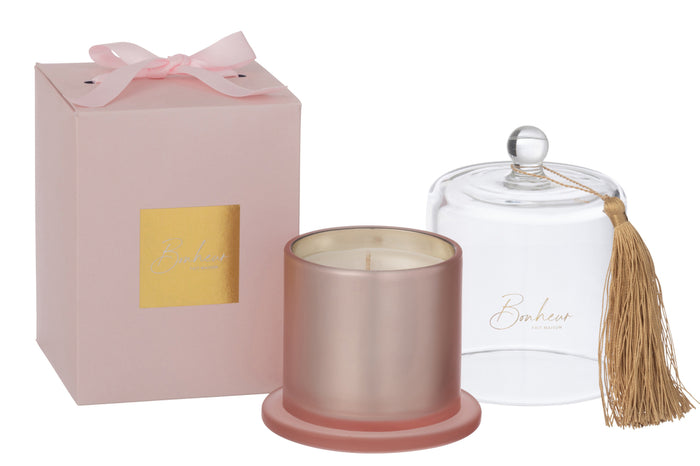 Scented Candle Bell Bonheur Pink Large-45Hours