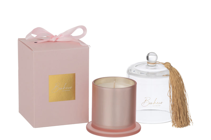 Scented Candle Bell Bonheur Pink Small-30Hours