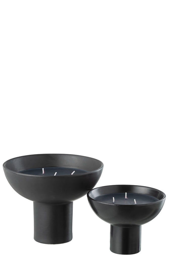 Scented Candle Ceramic Cup Black Large-12H