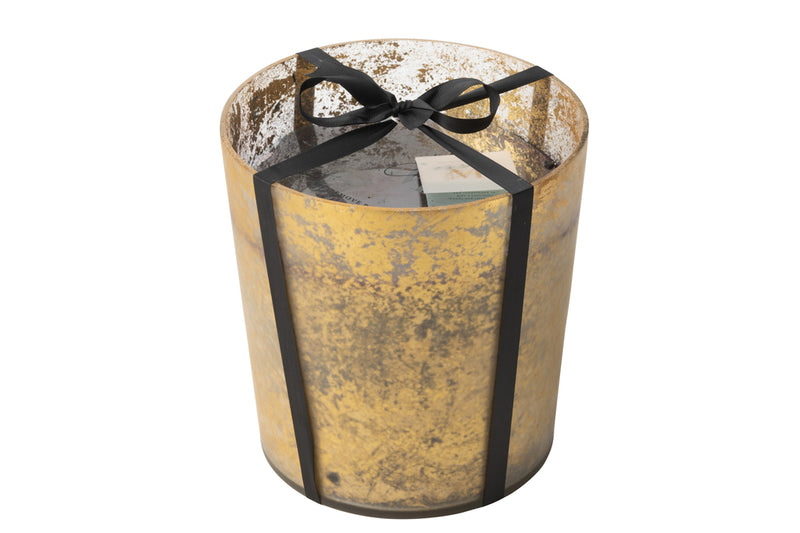 Scented Candle Deluxe Glass Gold/Black Large-140H