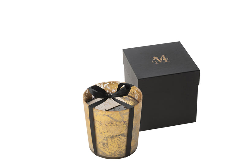 Scented Candle Deluxe Glass Gold/Black Medium-80H