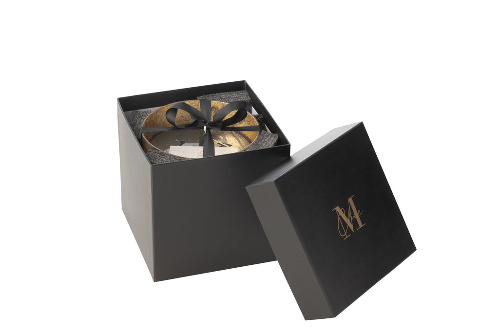 Scented Candle Deluxe Glass Gold/Black Medium-80H