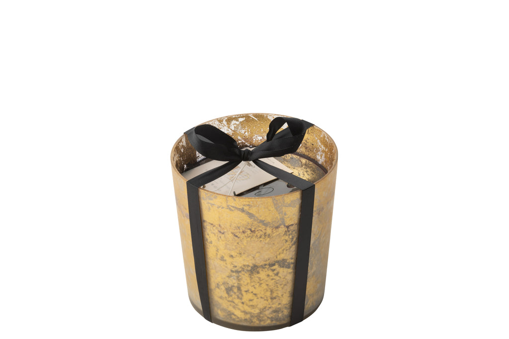 Scented Candle Deluxe Glass Gold/Black Medium-80H