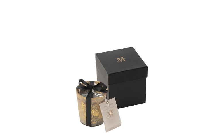 Scented Candle Deluxe Glass Gold/Black Small-48H