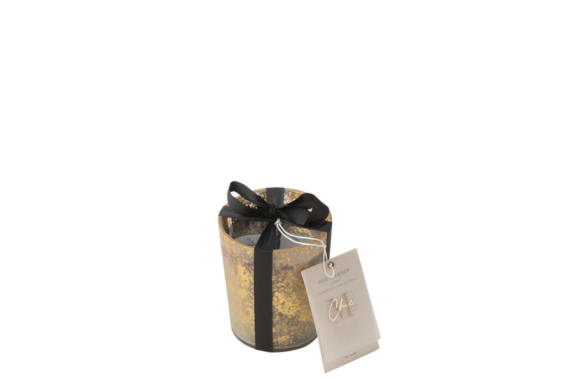 Scented Candle Deluxe Glass Gold/Black Small-48H