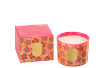 Scented Candle Flowers Orange/Red Small-30 Hours