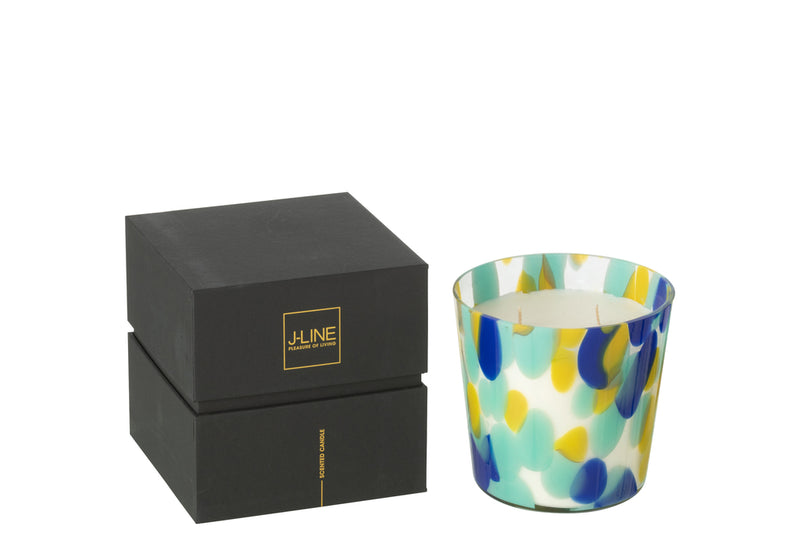 Scented Candle Noa Blue/Yellow Small-50Hours