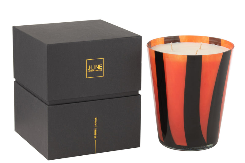 Scented Candle Noa Lines Orange Large-95 Hours