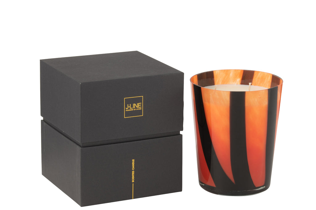 Scented Candle Noa Lines Orange Medium-68 Hours