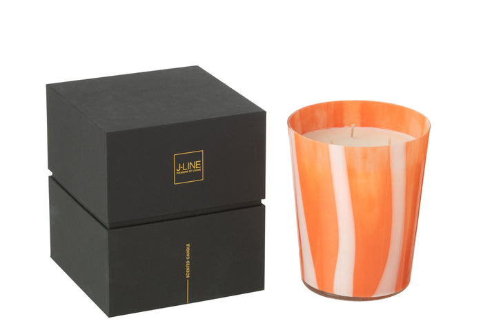 Scented Candle Noa Lines Orange Medium-68Hours