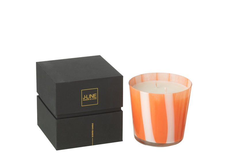 Scented Candle Noa Lines Orange Small-50Hours