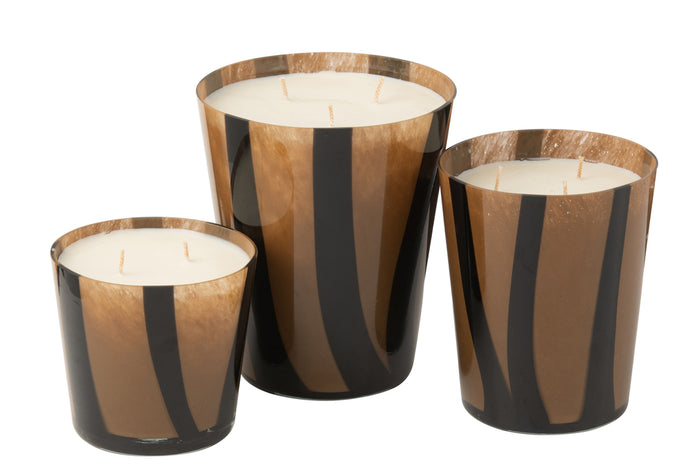 Scented Candle Noa Lines Taupe Large-95 Hours