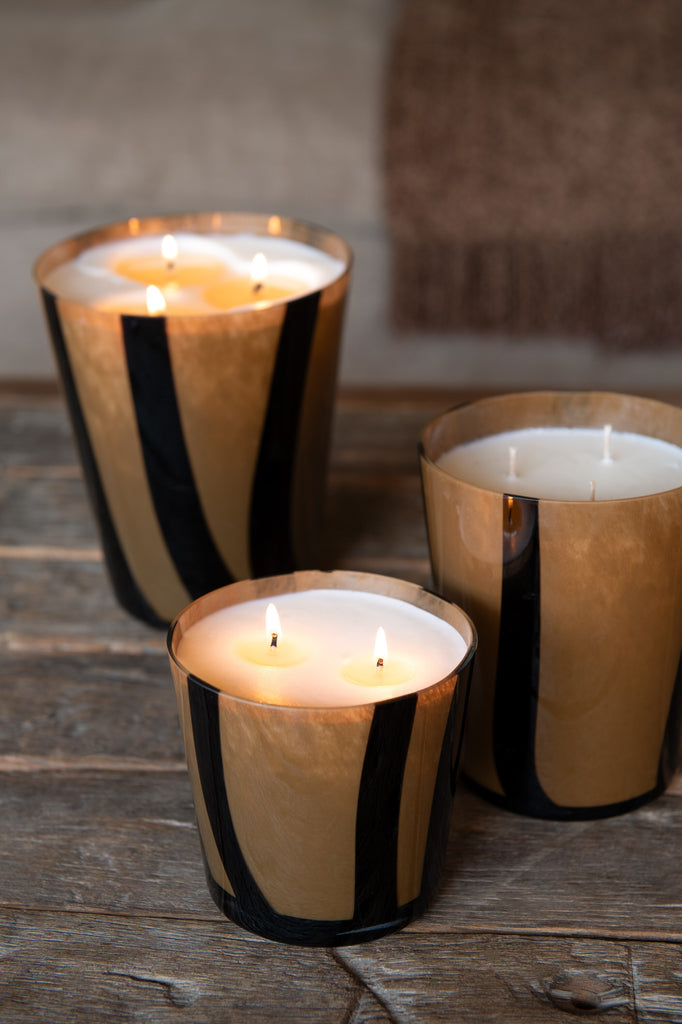 Scented Candle Noa Lines Taupe Large-95 Hours