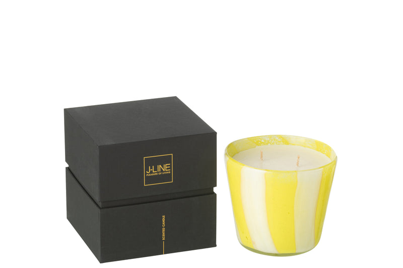 Scented Candle Noa Lines Yellow Small-50Hours