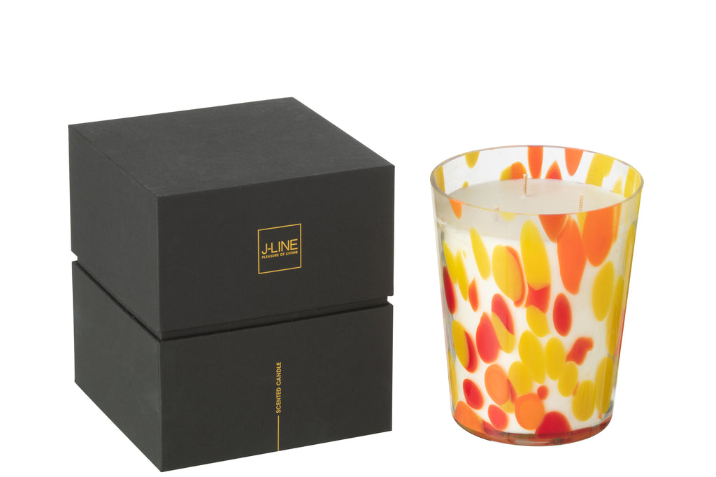 Scented Candle Noa Red/Yellow Medium-68Hours