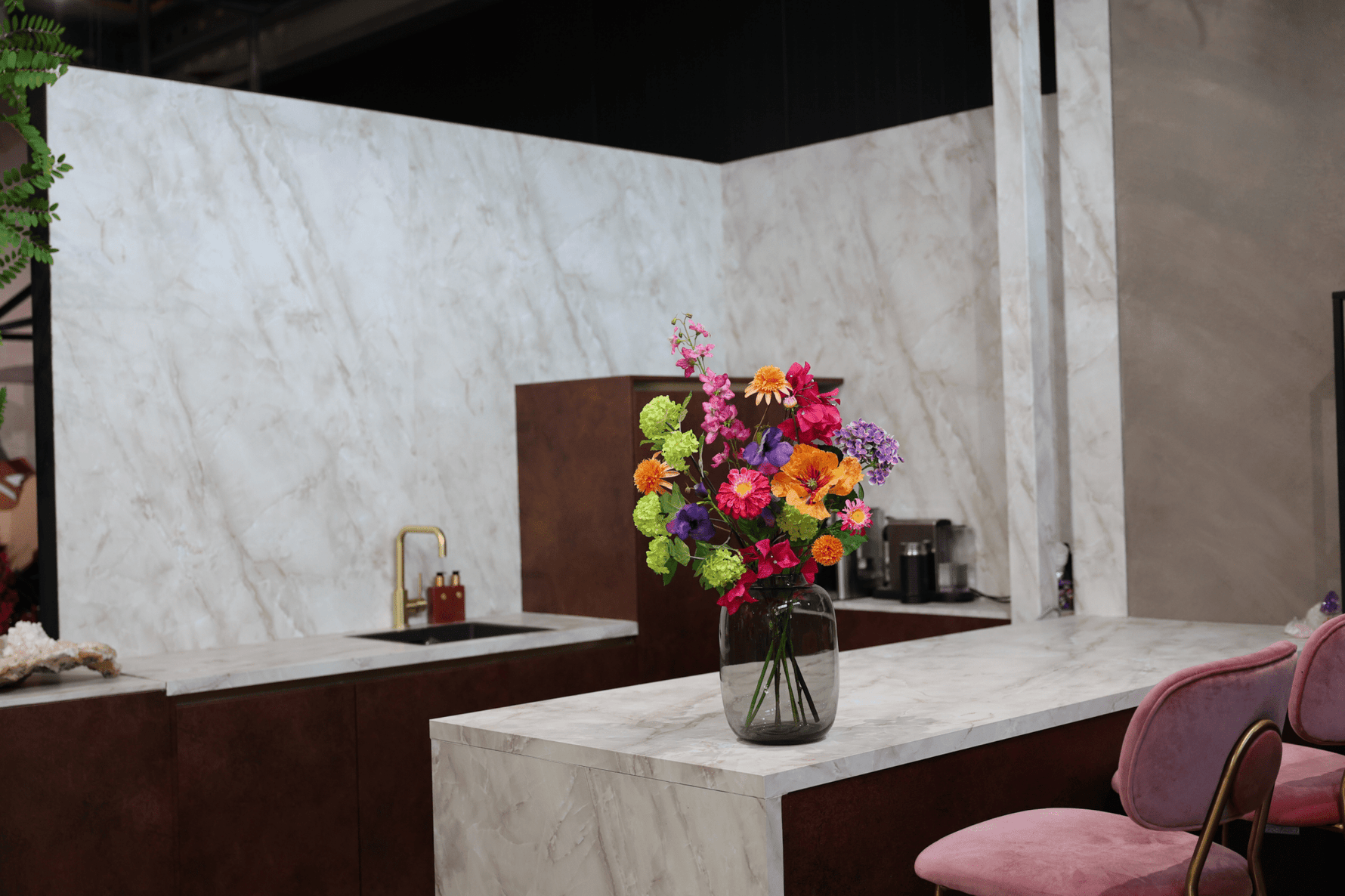 Sunset Petit - zijden boeket - Luxe zijden bloemen boeket - Kunstbloemen van Sharon Flowers