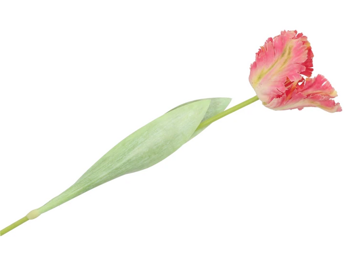 Silk tulip pink/yellow 64cm - Zijden bloem - Kunst bloem -duurzaam