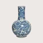 Vaas Jidde Porselein D21 H35 - Luxe zijden bloemen boeket - Kunstbloemen van Sharon Flowers