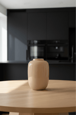 Vaas - Sand glanzend bruin - glas - Luxe zijden bloemen boeket - Kunstbloemen van Sharon Flowers