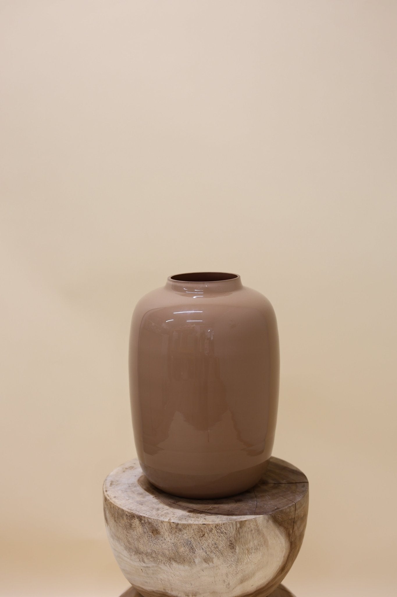 Vaas - Sand glanzend bruin - glas - Luxe zijden bloemen boeket - Kunstbloemen van Sharon Flowers