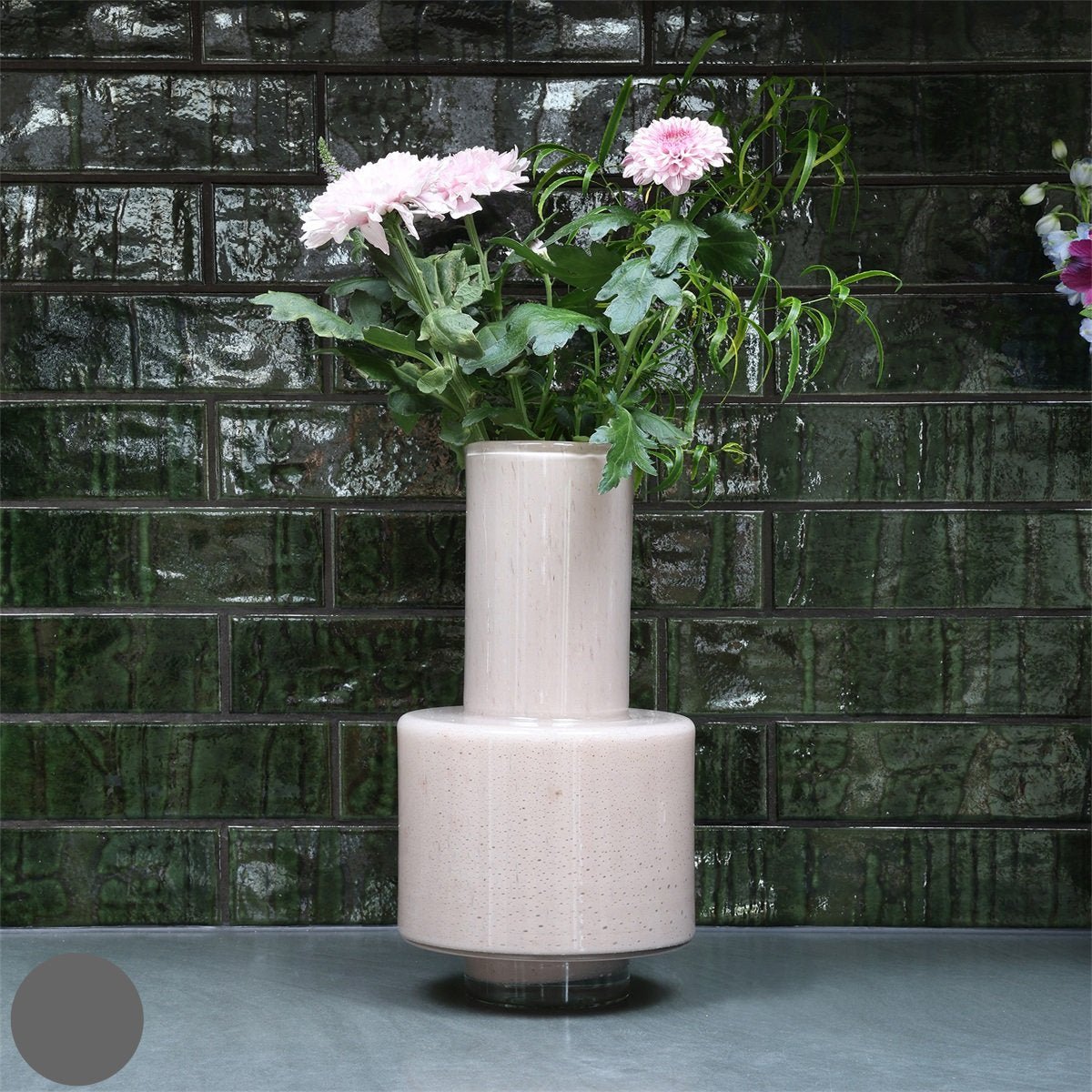 Vaas Volta ivory - Luxe zijden bloemen boeket - Kunstbloemen van Sharon Flowers