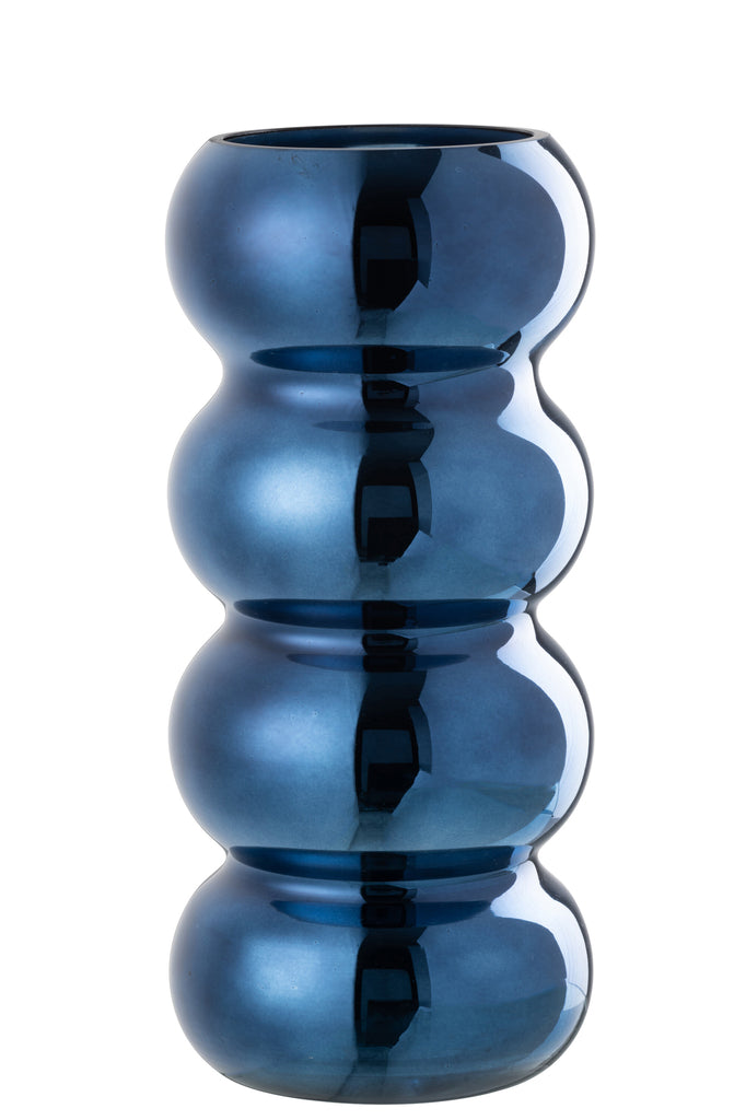 Vase Caterpillar Glass Blue