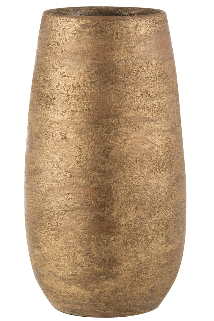 Vase Irregular Rough Ceramic Gold Large