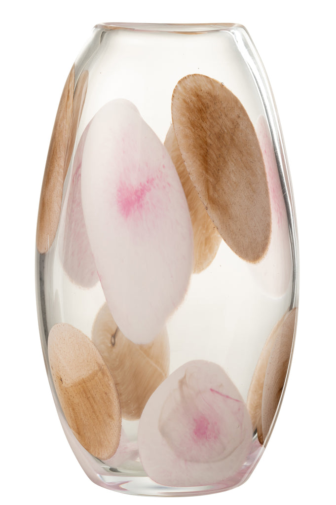 Vase Momo Glass Pink/Brown Large