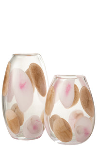 Vase Momo Glass Pink/Brown Large